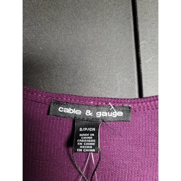 Cable & Gauge Purple 3/4 Sleeve V Neck Blouse Size S - Picture 7 of 8